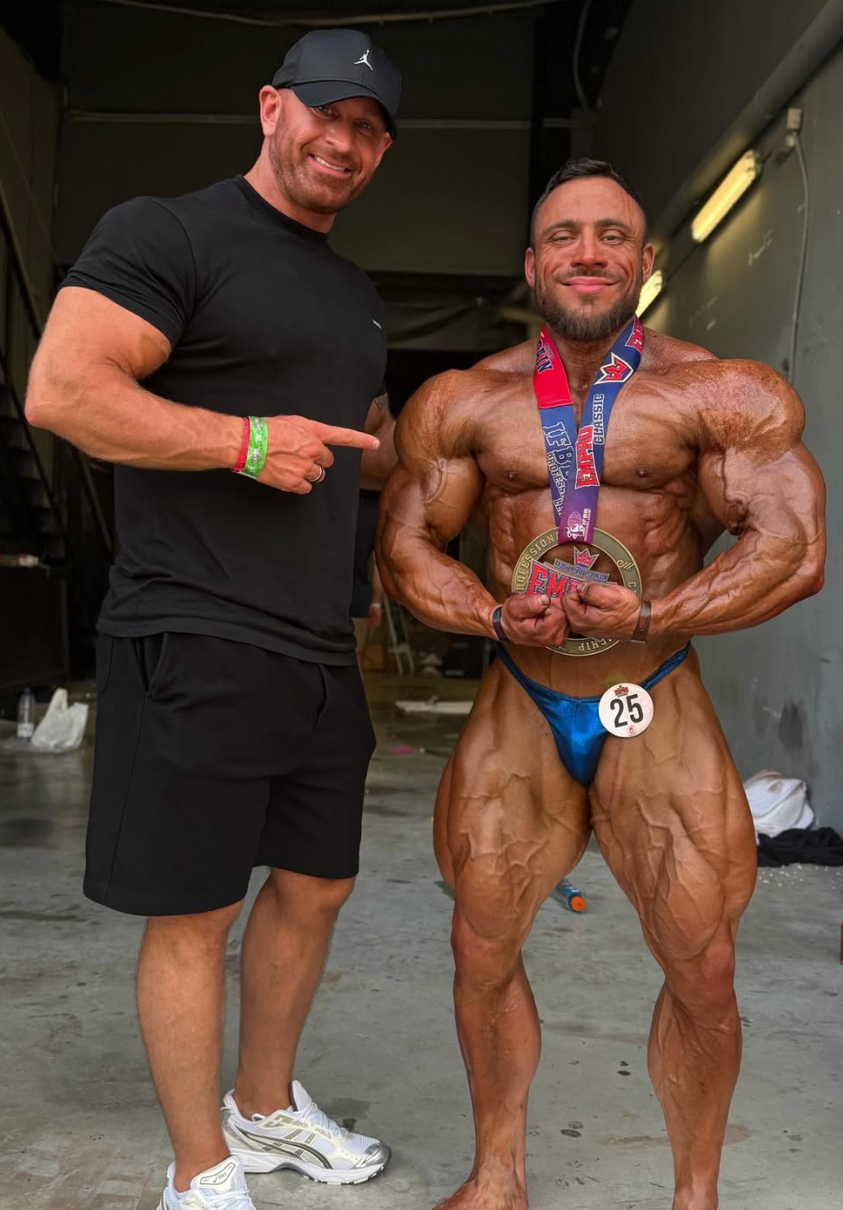IFBB Pro Jordan Gomes and coach Martin Winston