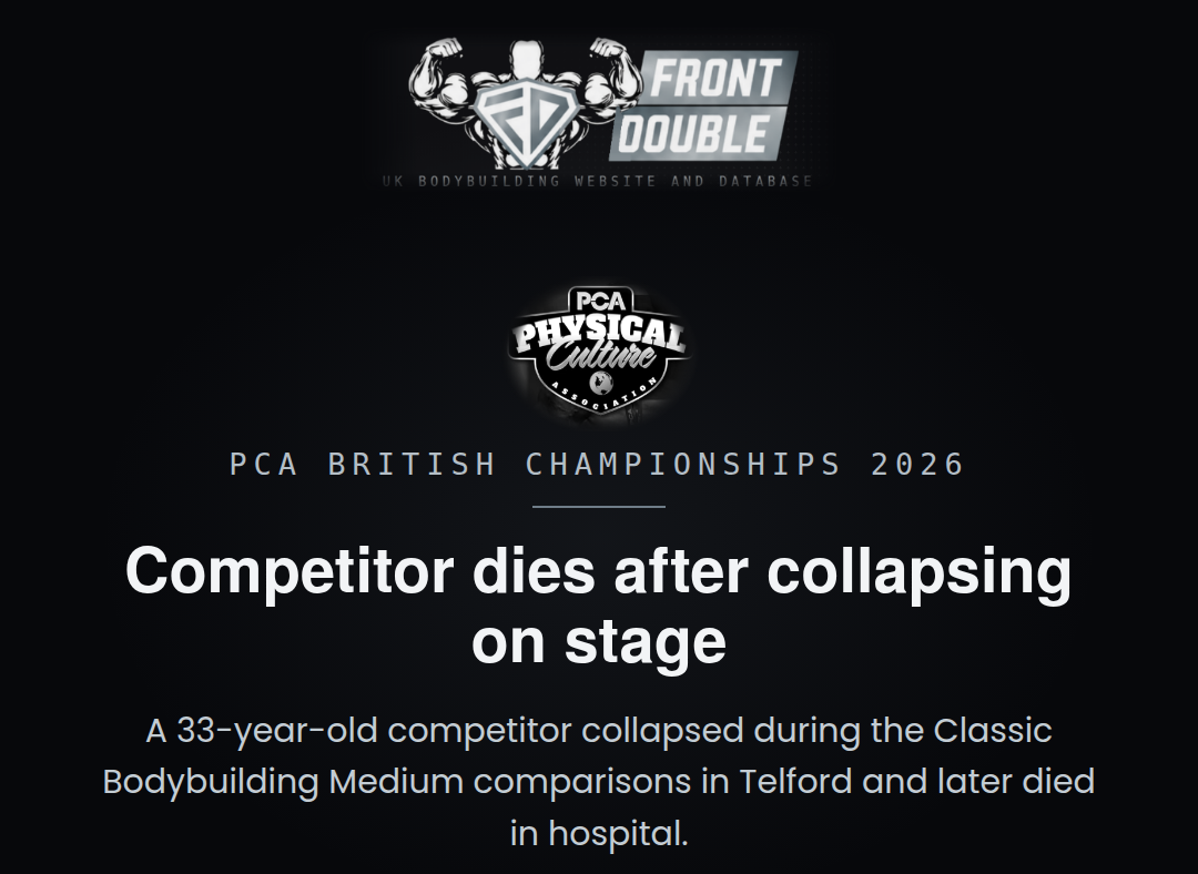 Competitor dies after competing at PCA British Championships