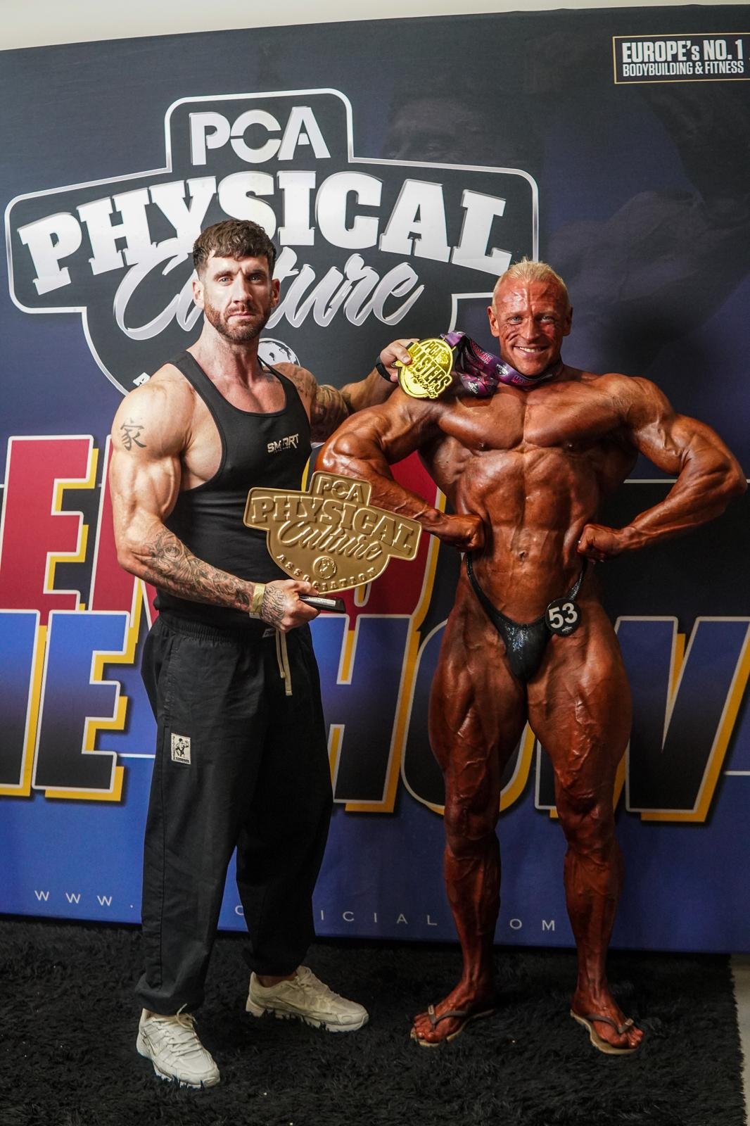 Masters bodybuilder Gary Chappell and coach Nathan Smart
