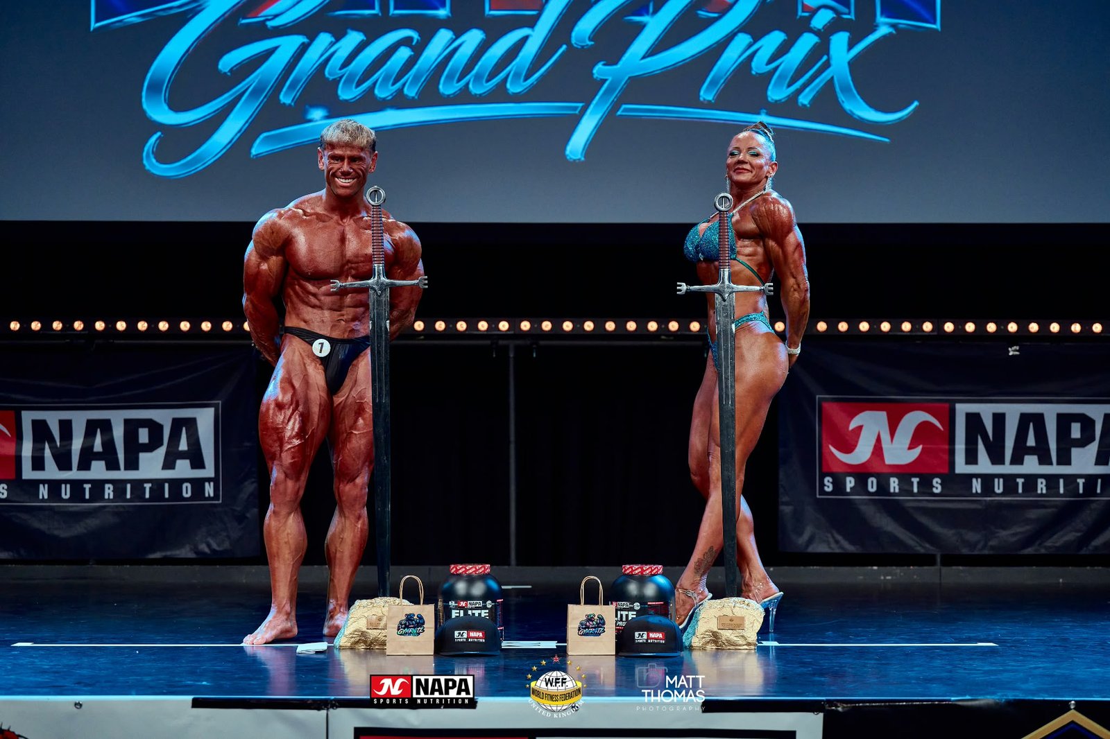 WFF British Grand Prix Pro Overall winners Cam Cleaver and Szylvia Huszar
