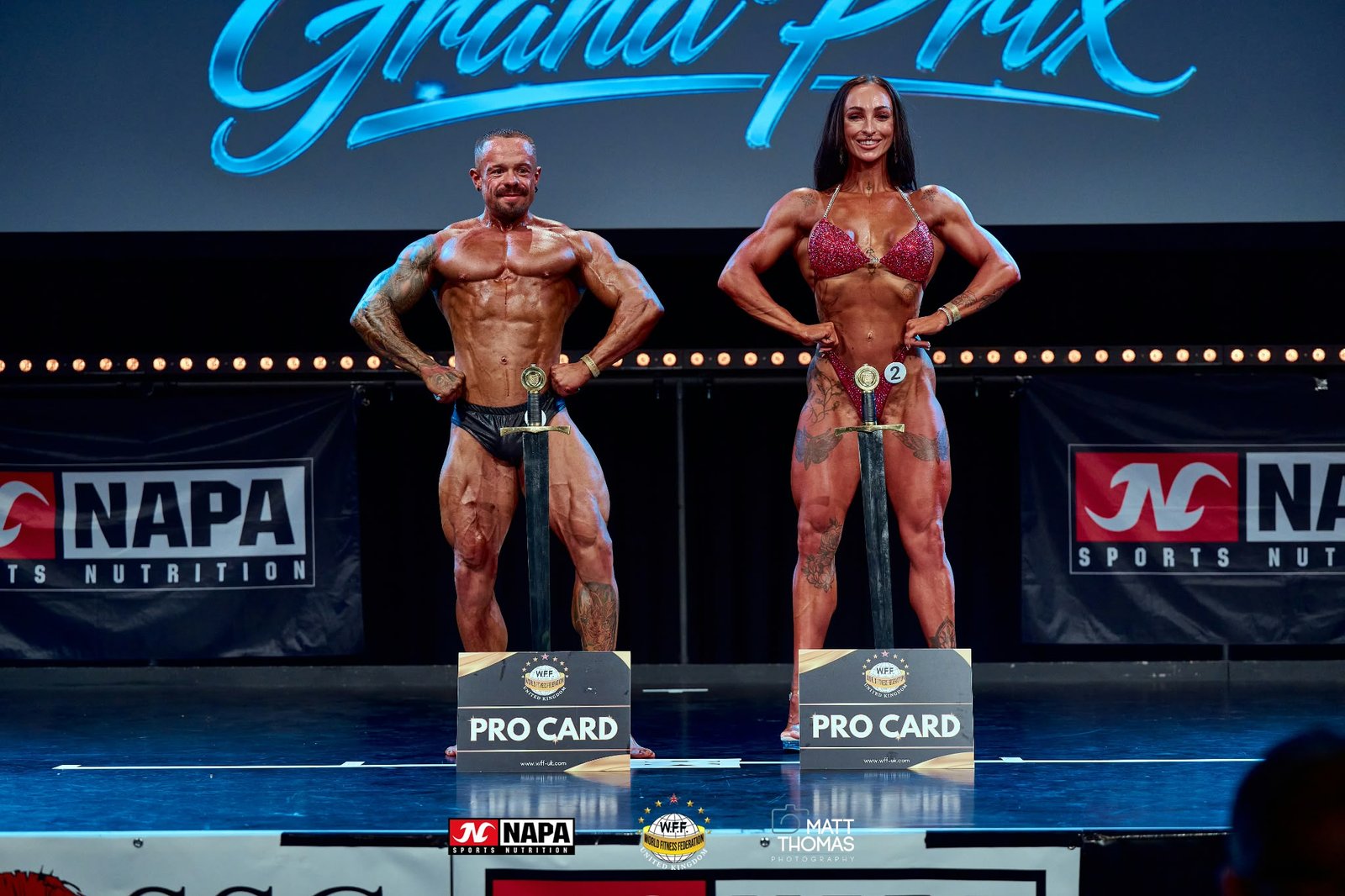 WFF British Grand Prix overall winners Jack Carless and Harriet Devaney